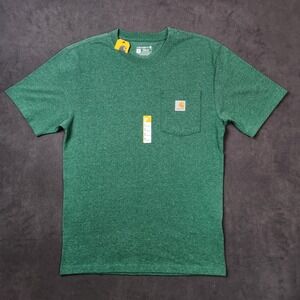 Carhartt Shirt Men Small Green Loose Fit Heavyweight Short Sleeve Pocket Tee K87